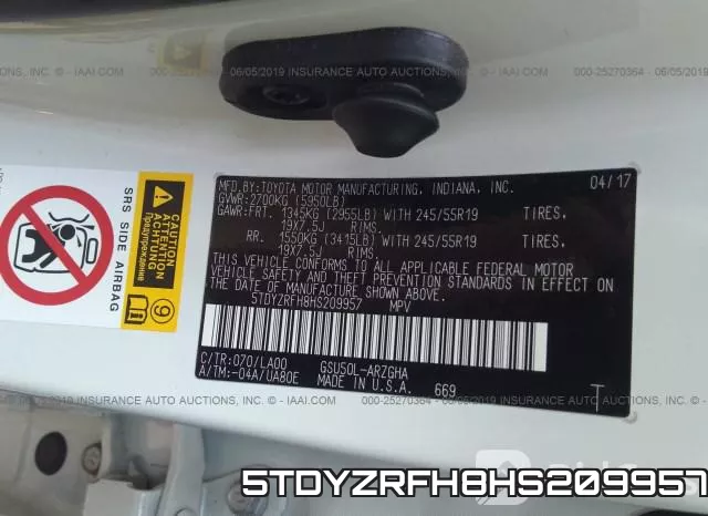 5TDYZRFH8HS209957 фото 9