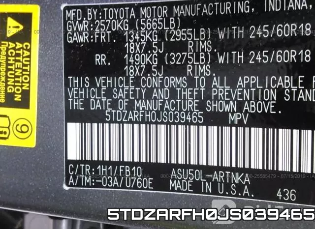 5TDZARFH0JS039465 фото 10