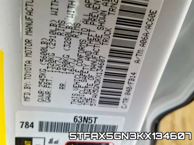 5TFAX5GN3KX134607 фото 2