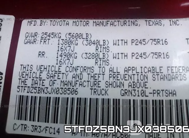 5TFDZ5BN3JX038506 фото 10