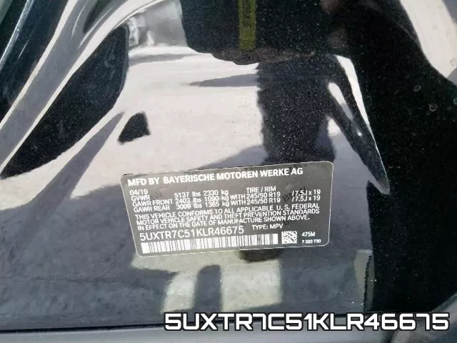 5UXTR7C51KLR46675 фото 2
