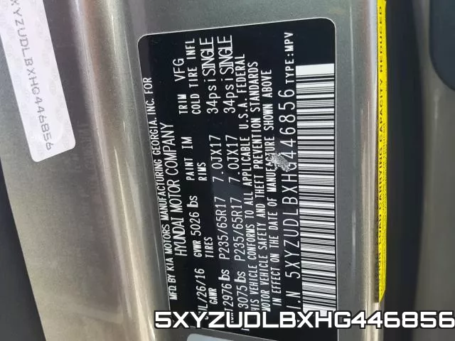 5XYZUDLBXHG446856 фото 2