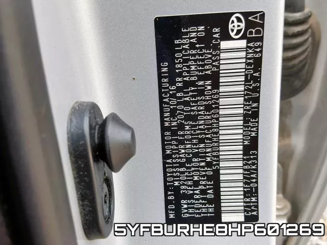 5YFBURHE8HP601269 фото 2
