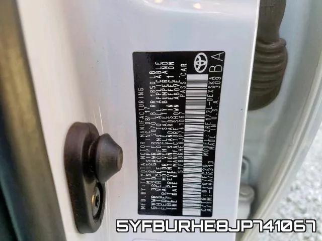 5YFBURHE8JP741067 фото 2
