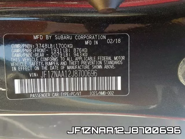 JF1ZNAA12J8700696 фото 2