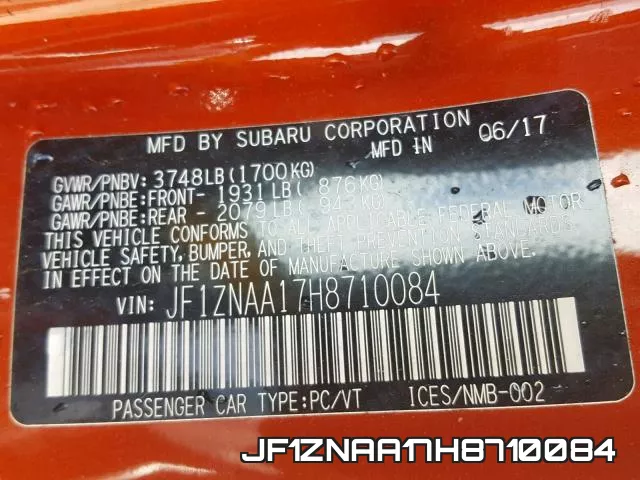 JF1ZNAA17H8710084 фото 2