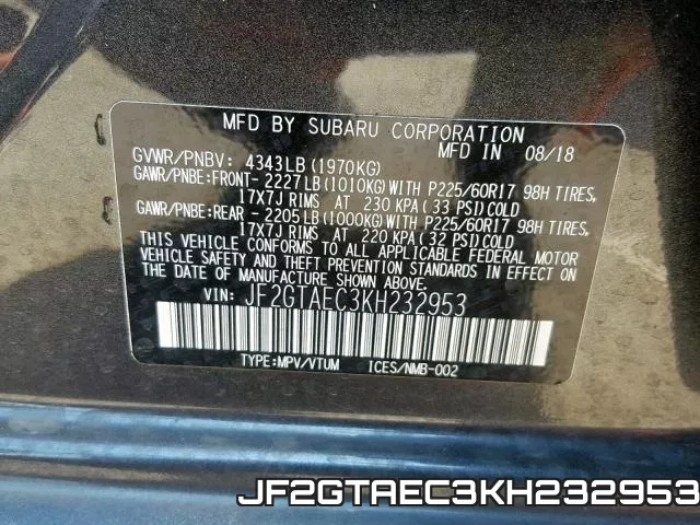 JF2GTAEC3KH232953 фото 2