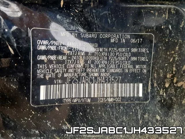 JF2SJABC1JH433527 фото 2