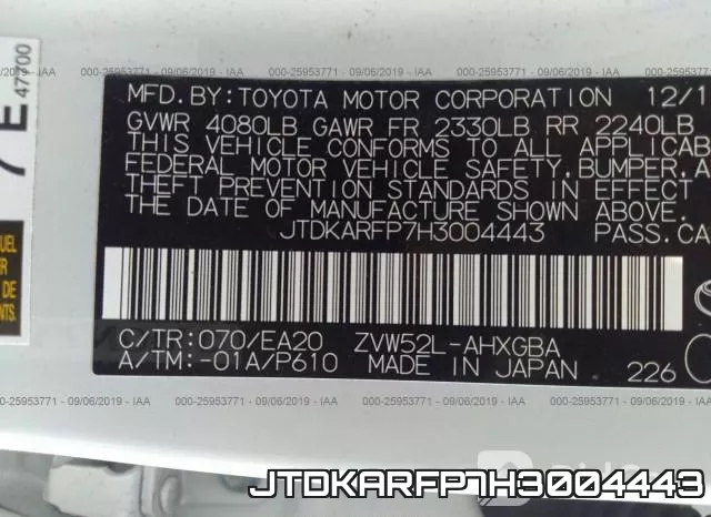 JTDKARFP7H3004443 фото 10