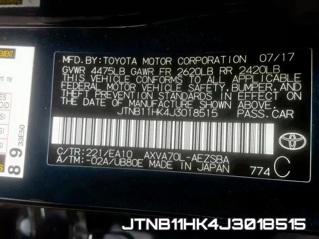 JTNB11HK4J3018515 фото 2