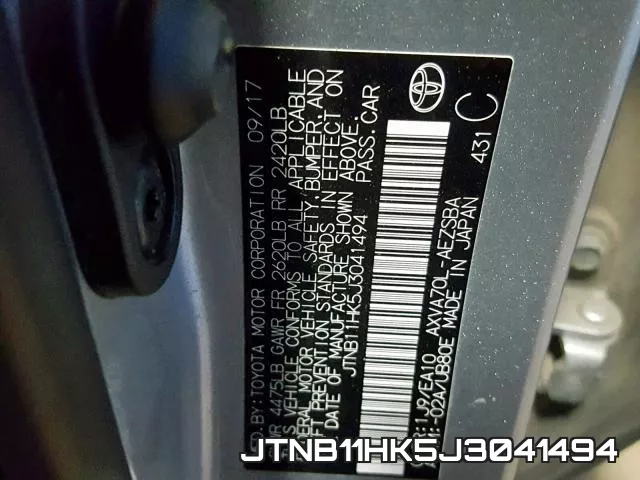 JTNB11HK5J3041494 фото 2