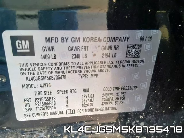 KL4CJGSM5KB735478 фото 2