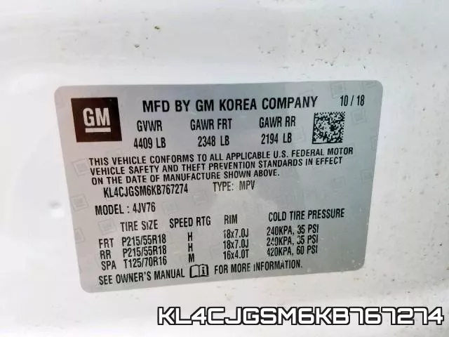 KL4CJGSM6KB767274 фото 2