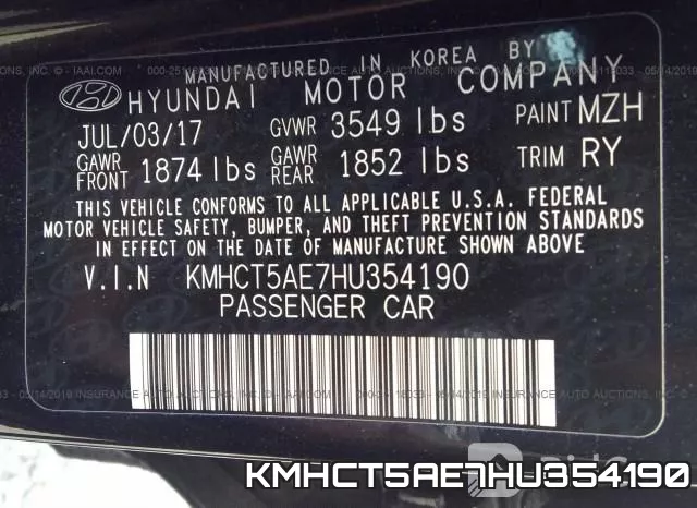 KMHCT5AE7HU354190 фото 10