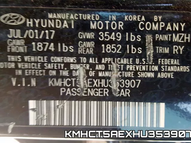 KMHCT5AEXHU353907 фото 2