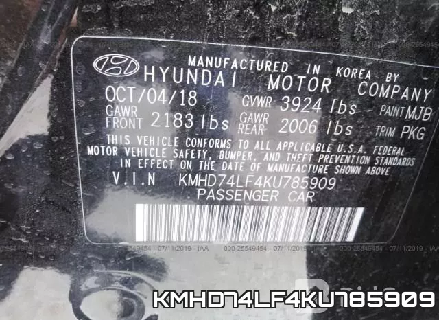 KMHD74LF4KU785909 фото 10
