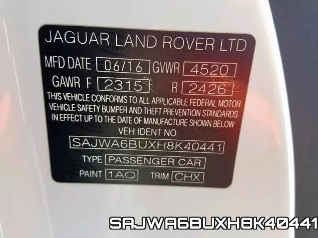 SAJWA6BUXH8K40441 фото 2