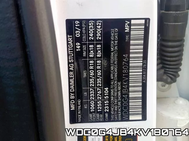 WDC0G4JB4KV180764 фото 2