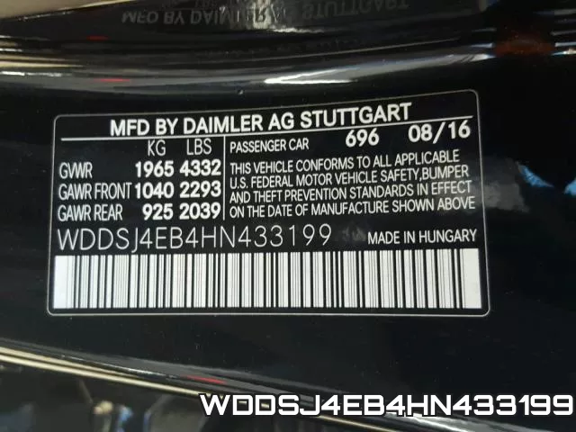 WDDSJ4EB4HN433199 фото 2
