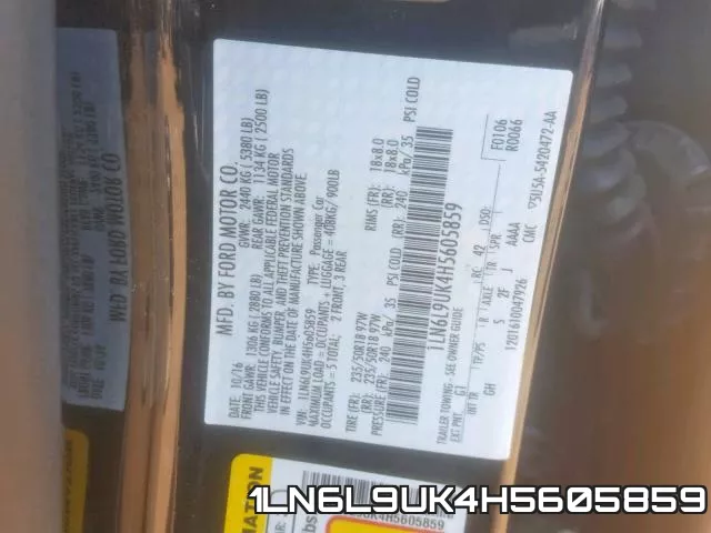 1LN6L9UK4H5605859 фото 2