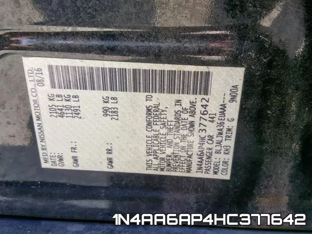 1N4AA6AP4HC377642 фото 2