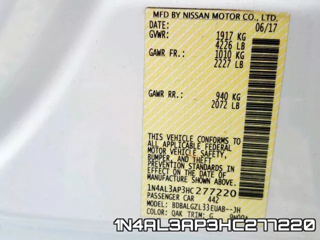 1N4AL3AP3HC277220 фото 2