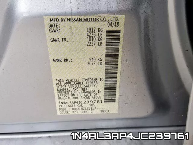 1N4AL3AP4JC239761 фото 2