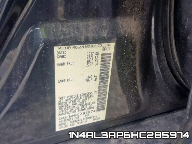 1N4AL3AP6HC285974 фото 2