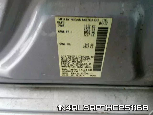 1N4AL3AP7HC251168 фото 2