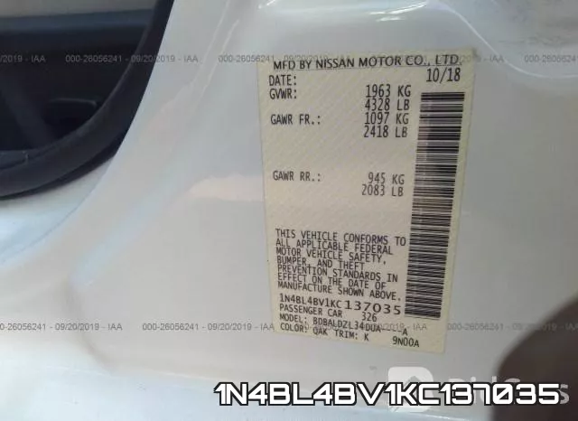 1N4BL4BV1KC137035 фото 10