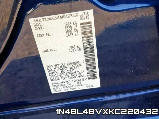 1N4BL4BVXKC220432 фото 2