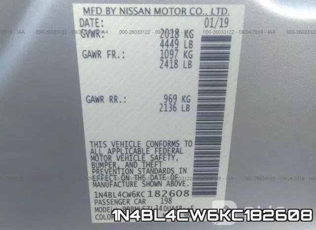 1N4BL4CW6KC182608 фото 10