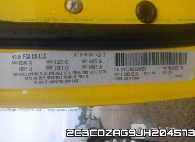 2C3CDZAG9JH204573 фото 10