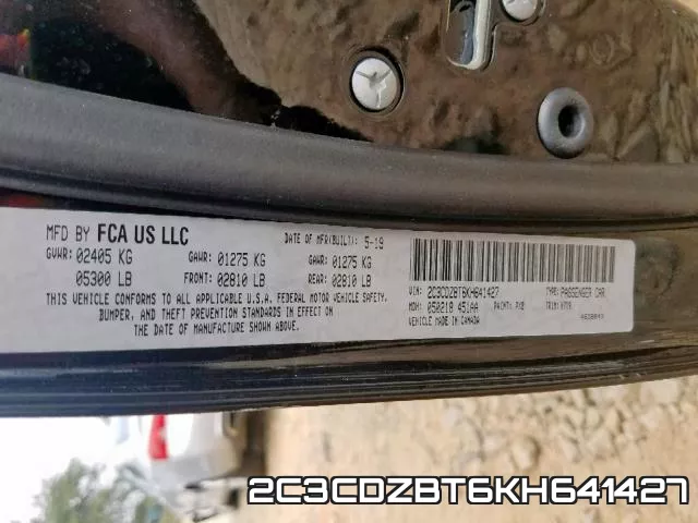 2C3CDZBT6KH641427 фото 2