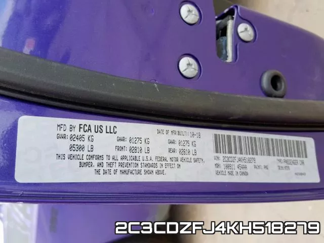 2C3CDZFJ4KH518279 фото 2