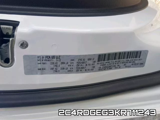 2C4RDGEG3KR711243 фото 2