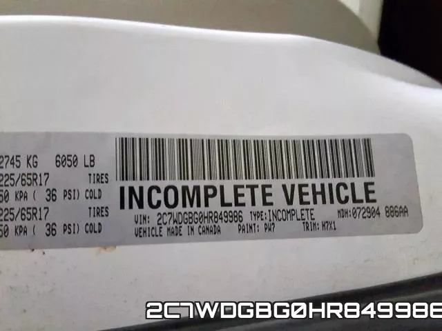 2C7WDGBG0HR849986 фото 2