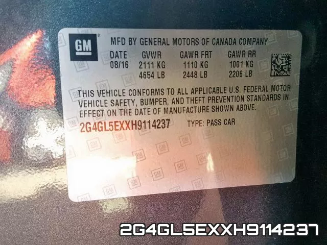 2G4GL5EXXH9114237 фото 2