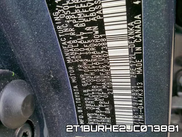 2T1BURHE2JC073881 фото 2