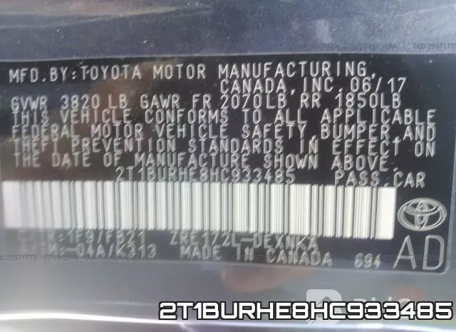 2T1BURHE8HC933485 фото 10