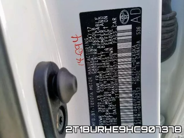 2T1BURHE9HC907378 фото 2