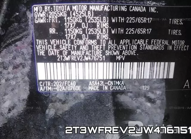2T3WFREV2JW476751 фото 10