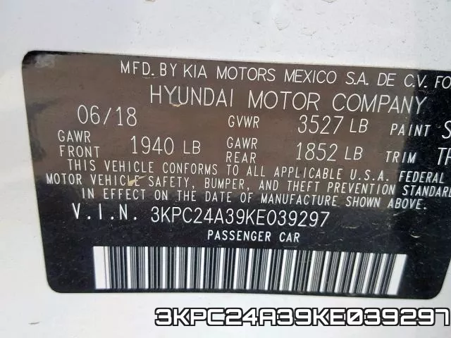 3KPC24A39KE039297 фото 2