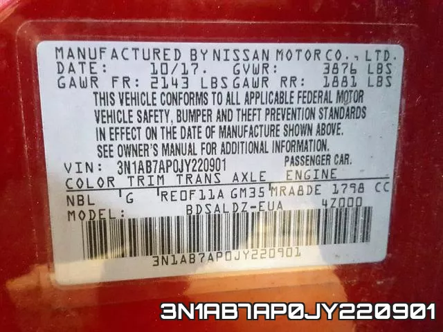 3N1AB7AP0JY220901 фото 2