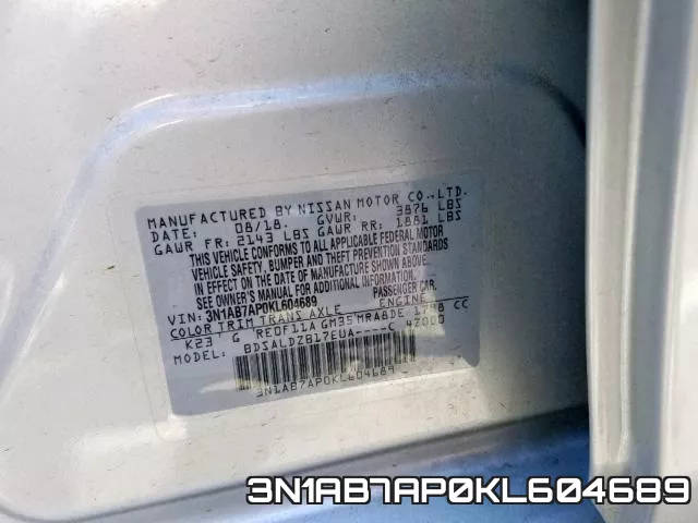 3N1AB7AP0KL604689 фото 2
