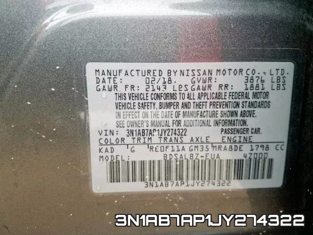 3N1AB7AP1JY274322 фото 2