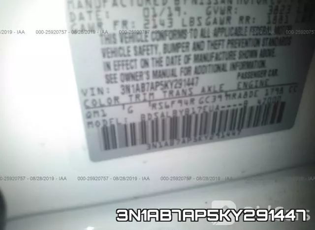 3N1AB7AP5KY291447 фото 10