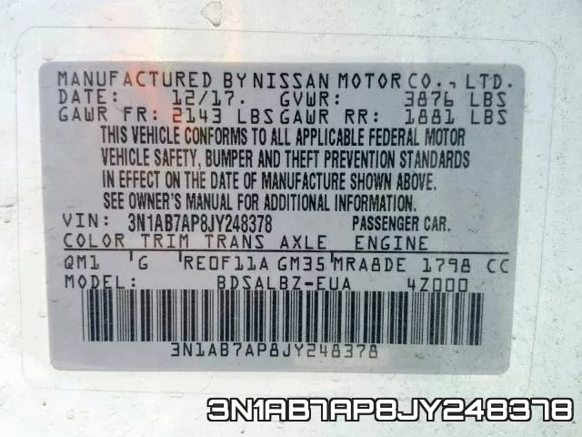 3N1AB7AP8JY248378 фото 2