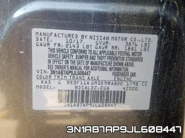 3N1AB7AP9JL608447 фото 2