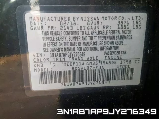 3N1AB7AP9JY276349 фото 2